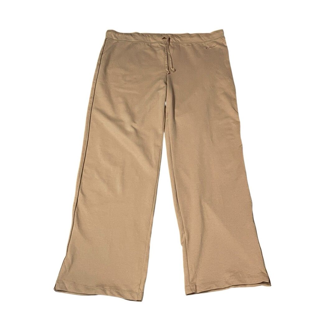 Champion Baggy Wide Leg Pull On Pants Drawstring Womens XL Camel Streetwear